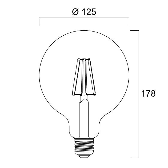 LED Globe 120mm 8W E27 1055 lumen 2700K Globe