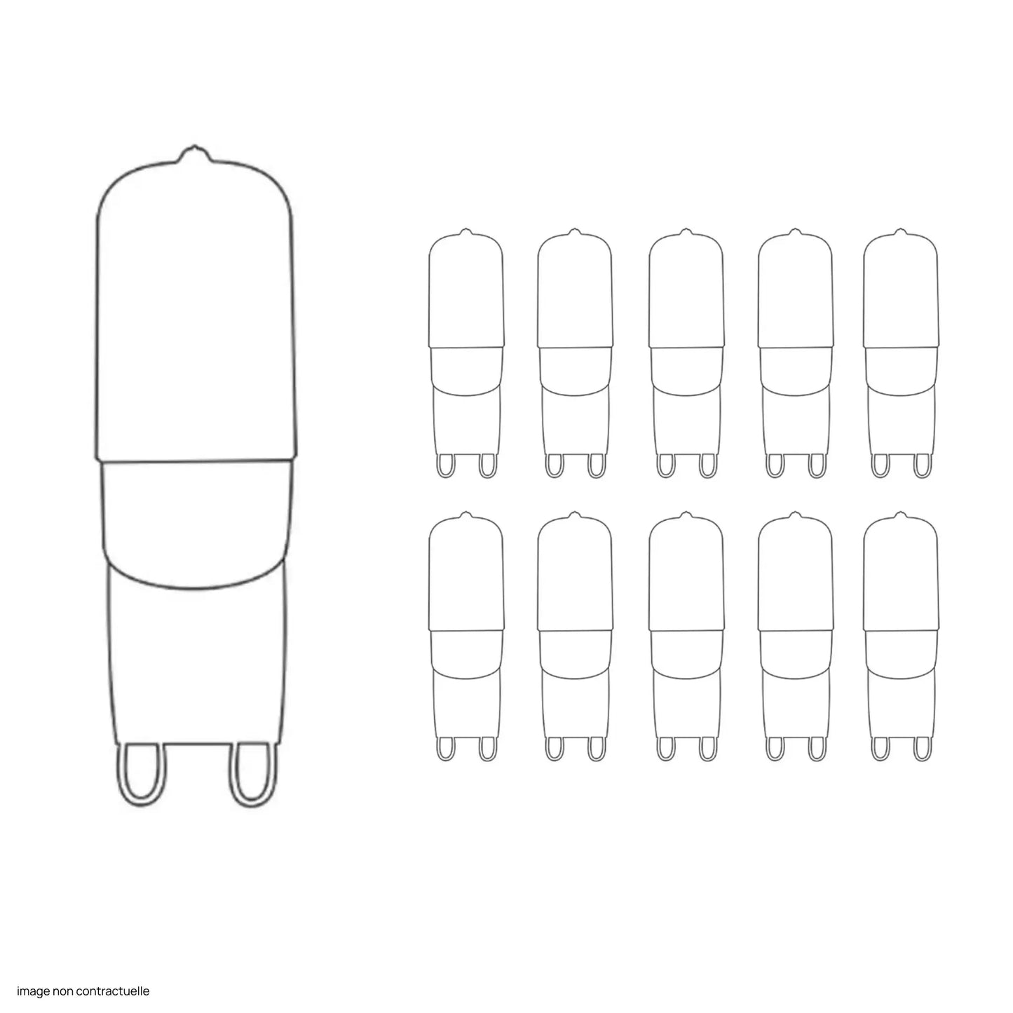 10 x Ampoule G9 4W LED