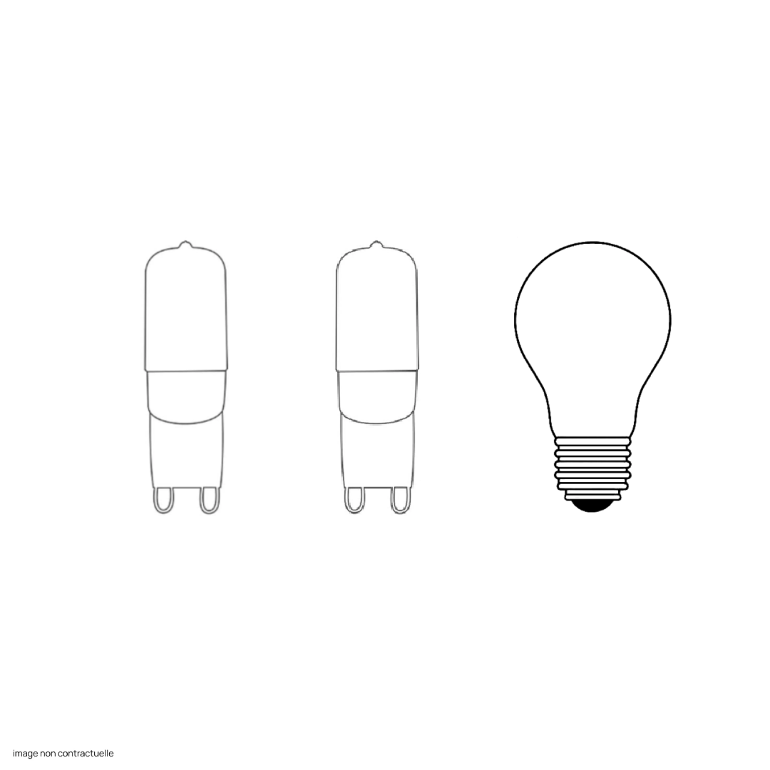 1 x Ampoule E27 et 2 x Ampoule G9