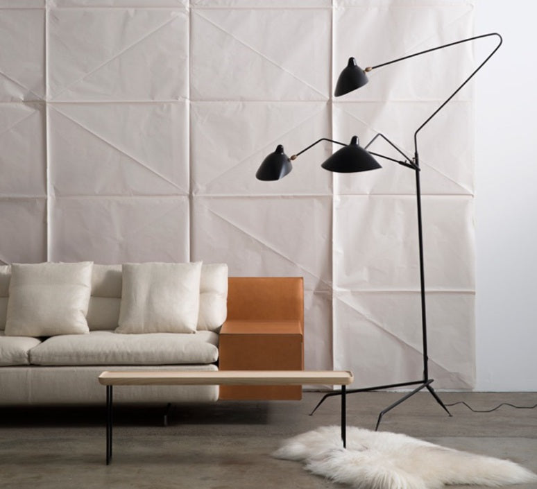 Lampadaire 3 bras Noir