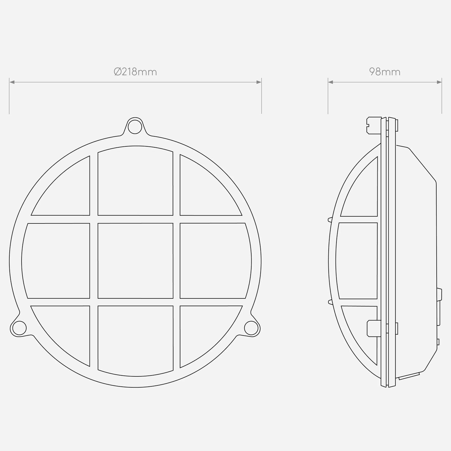 Thurso Round moulé IP44 Appliques Outdoor