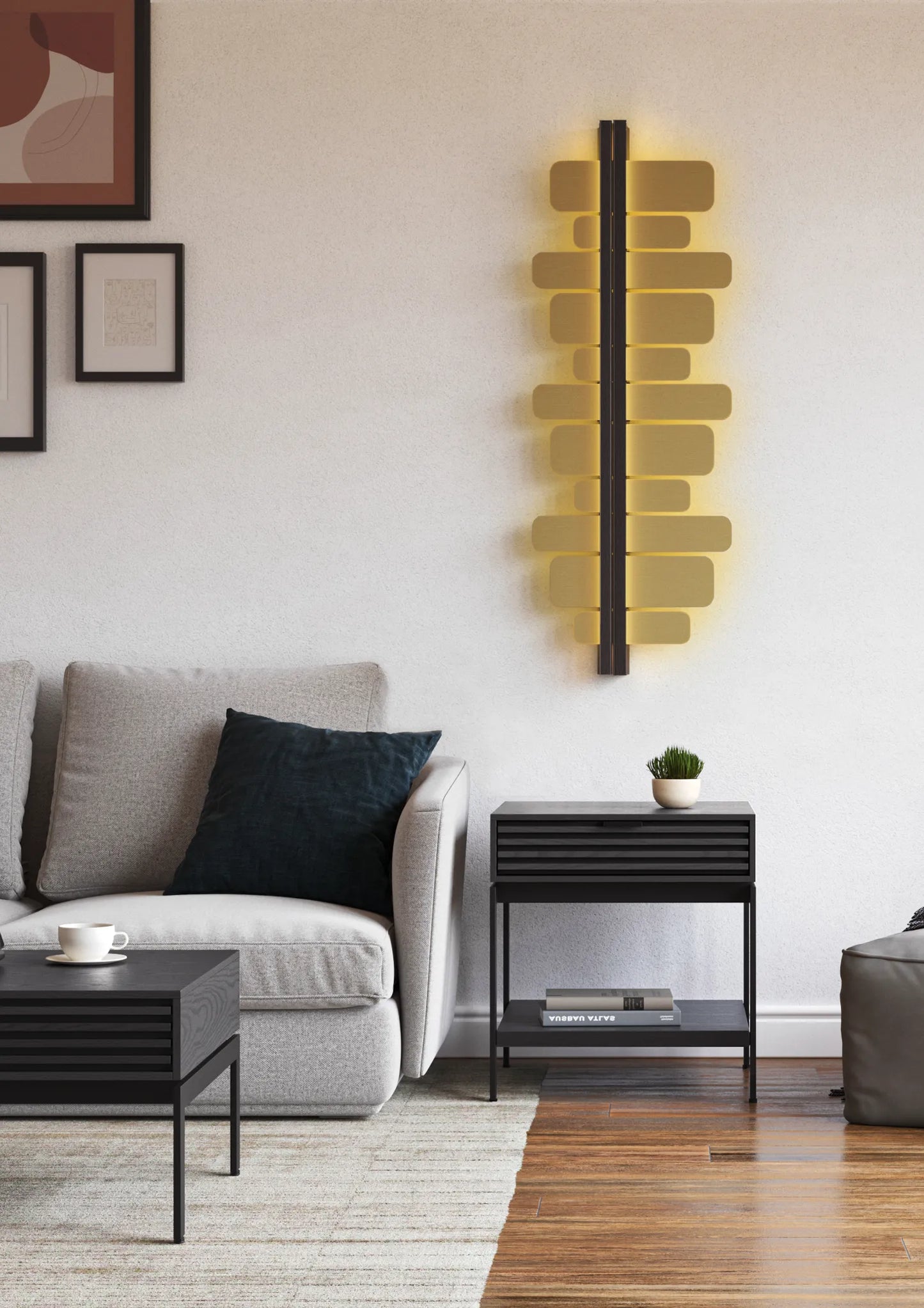 Strate Score Appliques LED Graphite satiné-Laiton satiné