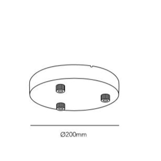 Platine ronde pour 3 suspensions Accessoires