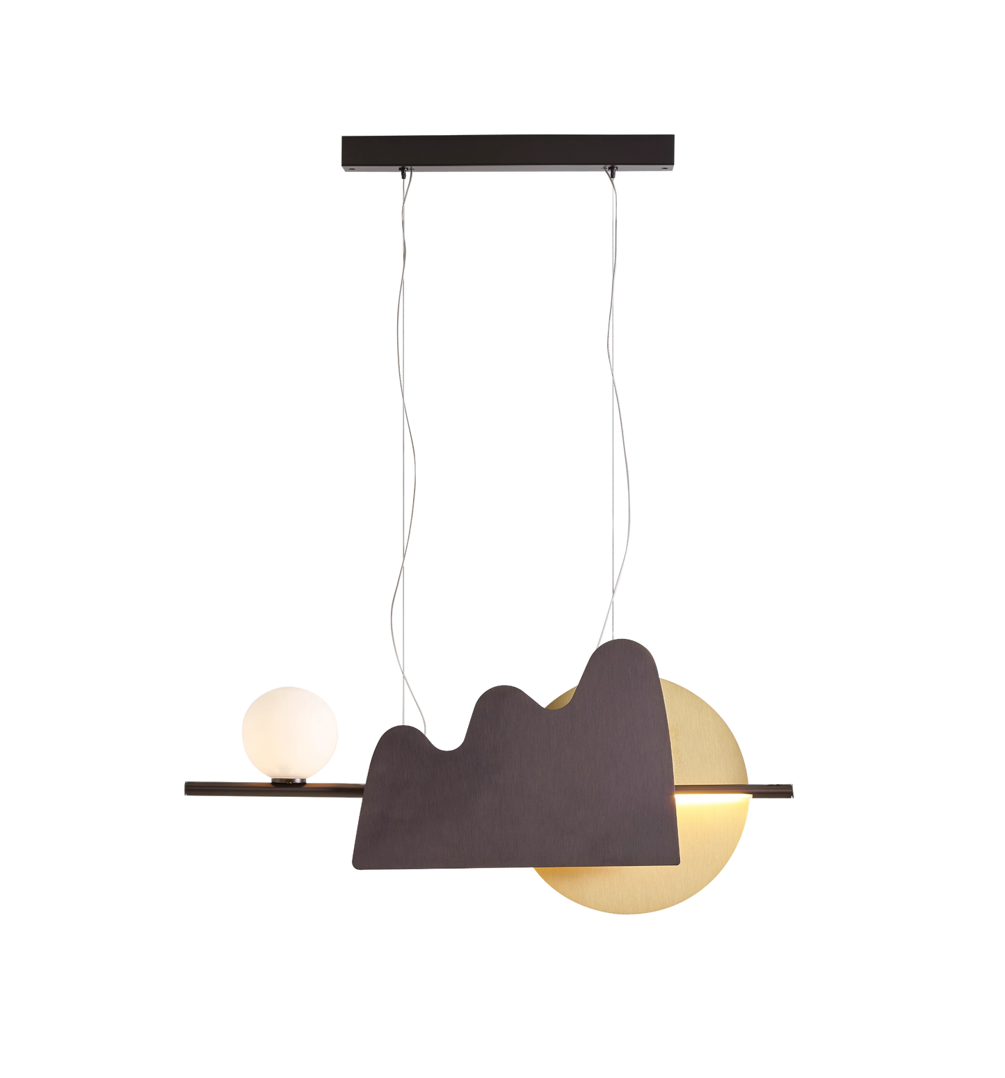 Nacho 75cm Suspensions Laiton satiné-Graphite satiné