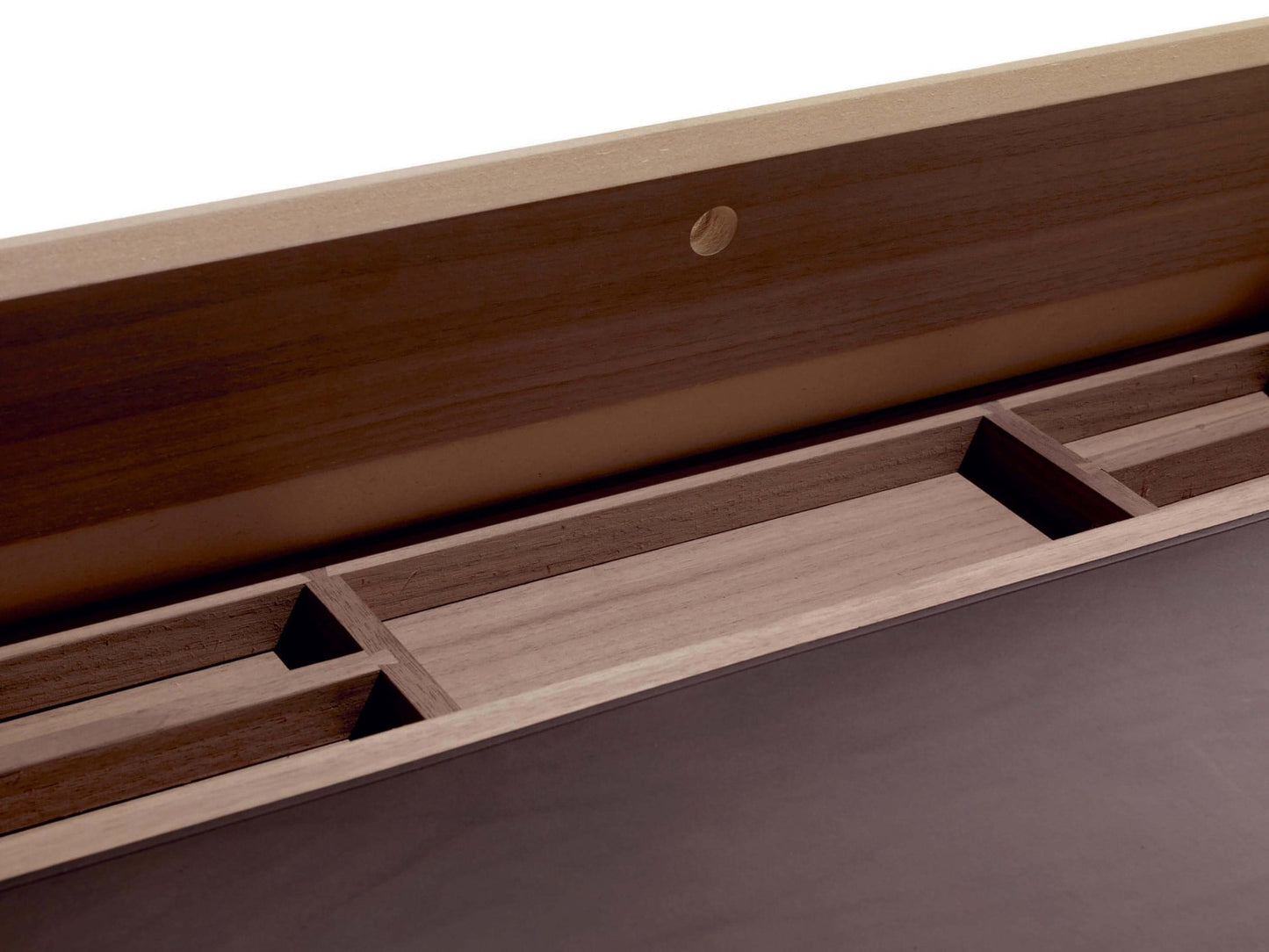 Bureau Novelist Bois de noyer-Métal chromé poli