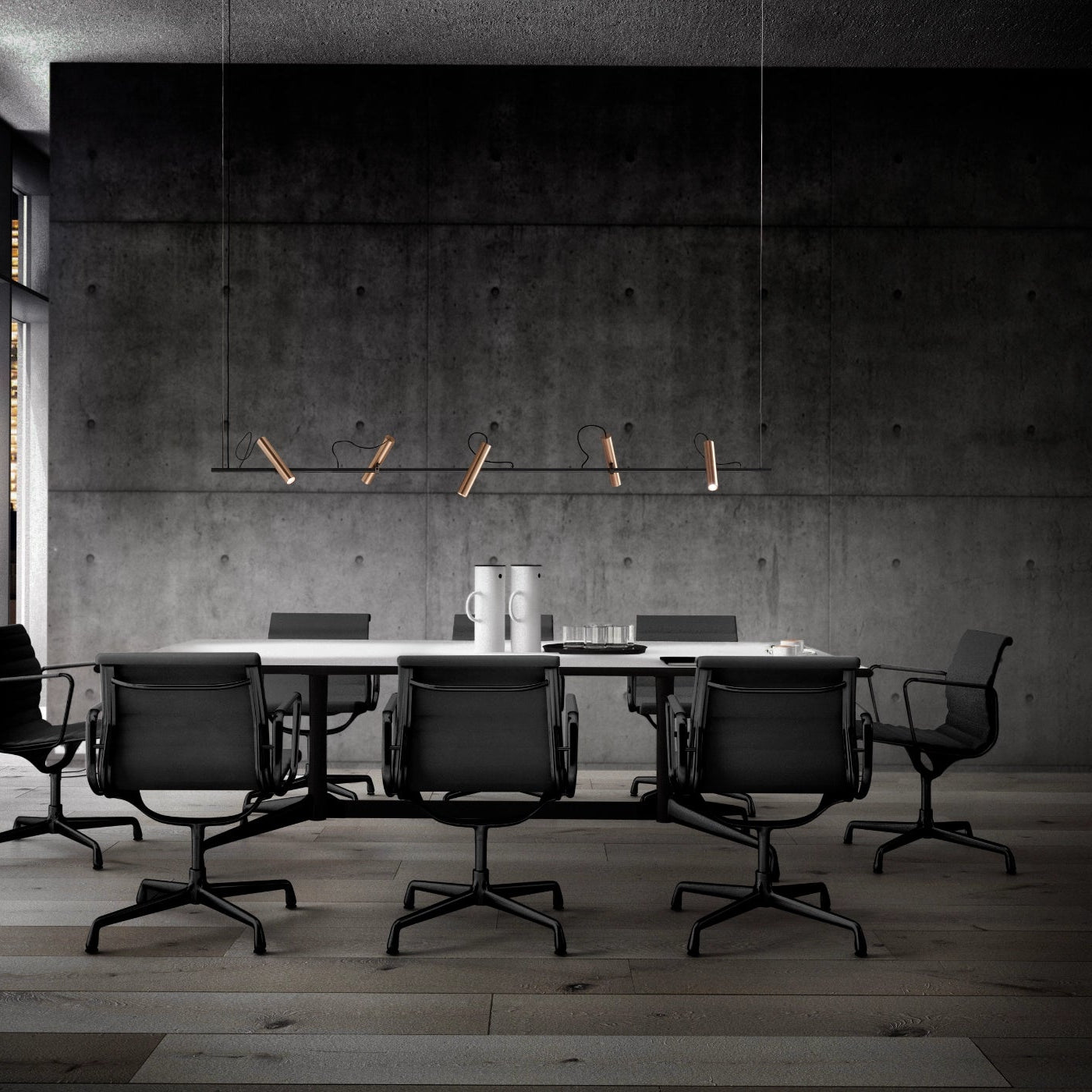 Spirit 200cm Suspensions LED Noir/Rose gold