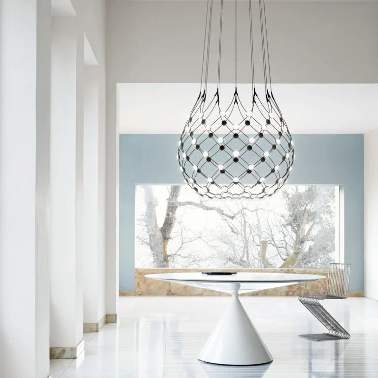 Mesh Wireless Ø 100cm Suspensions LED Noir