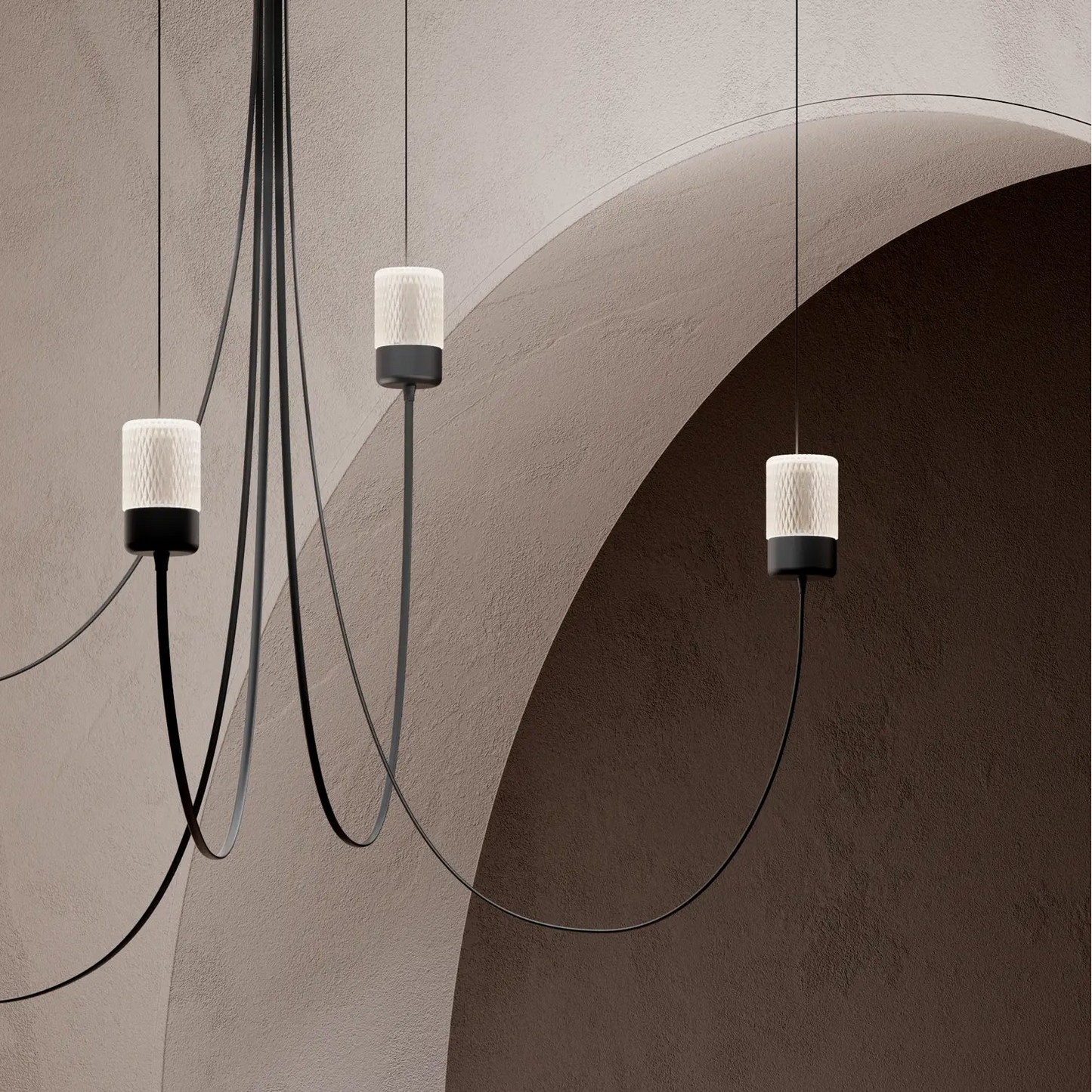 Gravity Chandelier 5 Lustres LED Noir