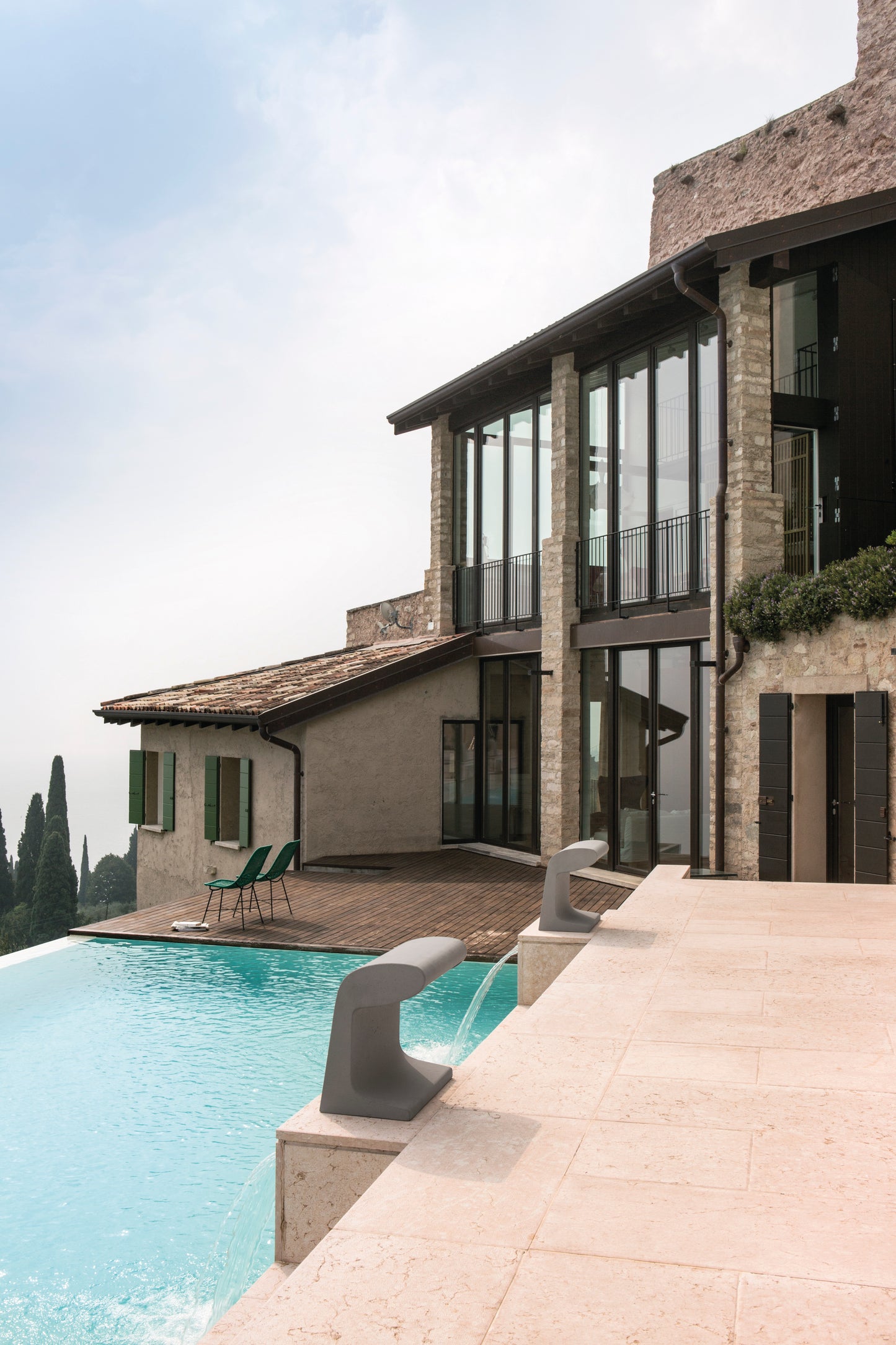 Borne béton grande Lampes de sol LED Gris clair