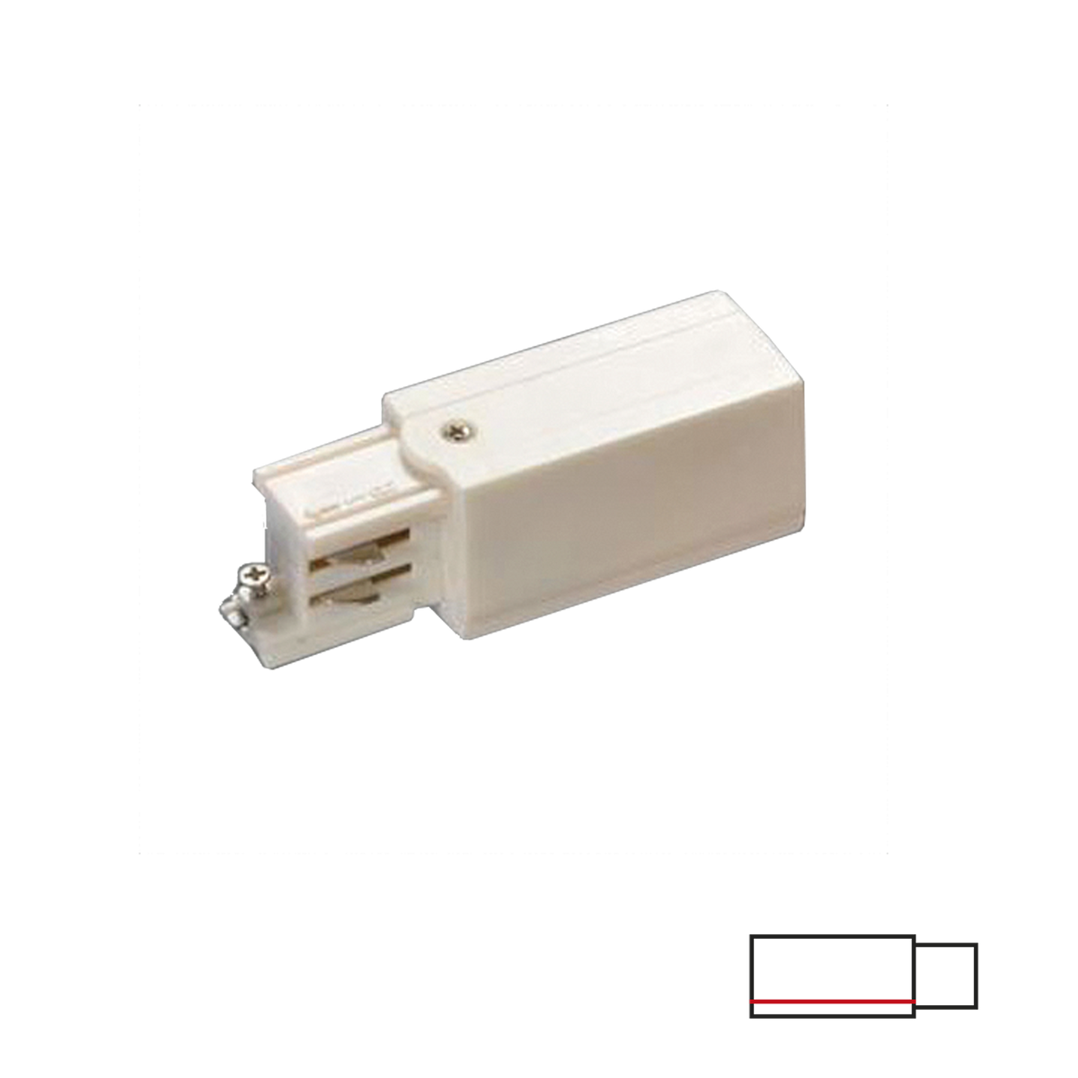 3-PHASE TRACK CONNECTOR - WHITE RIGHT Accessoires