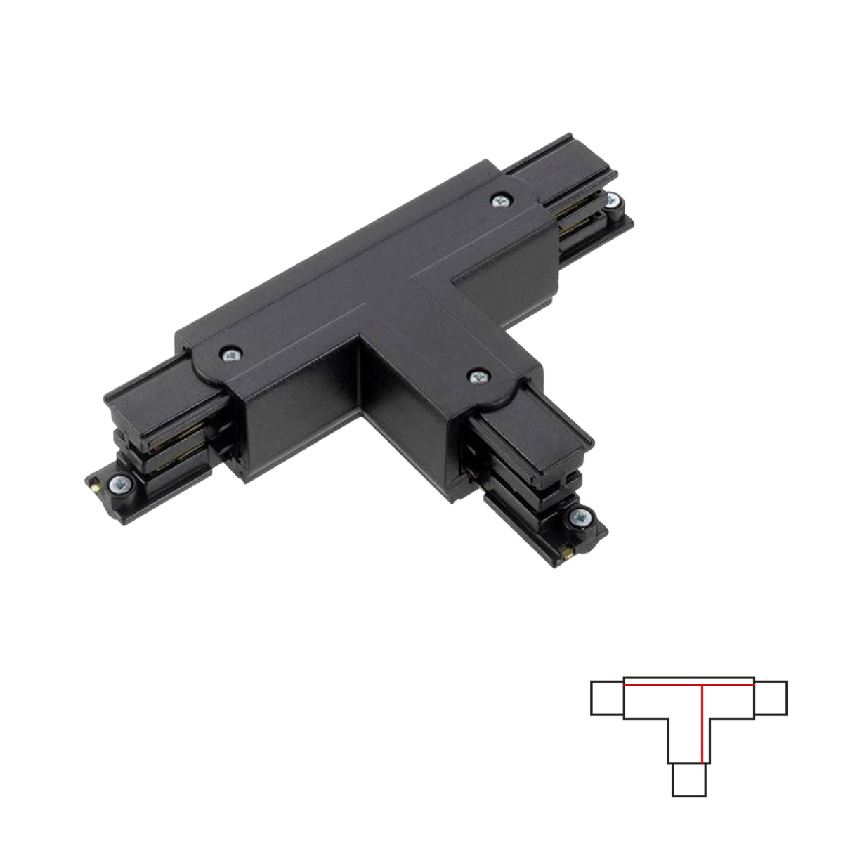 3-PHASE TRACK T JOINT - BLACK Left-1 Circuit Accessoires
