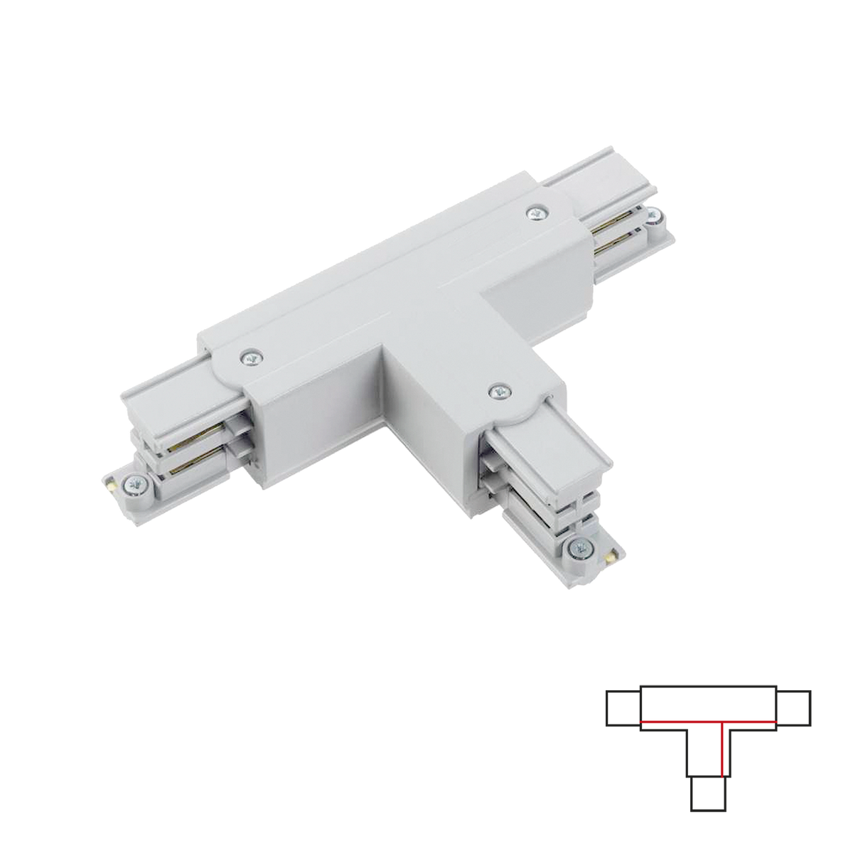 3-PHASE TRACK T JOINT - WHITE Left-2 Circuit Accessoires