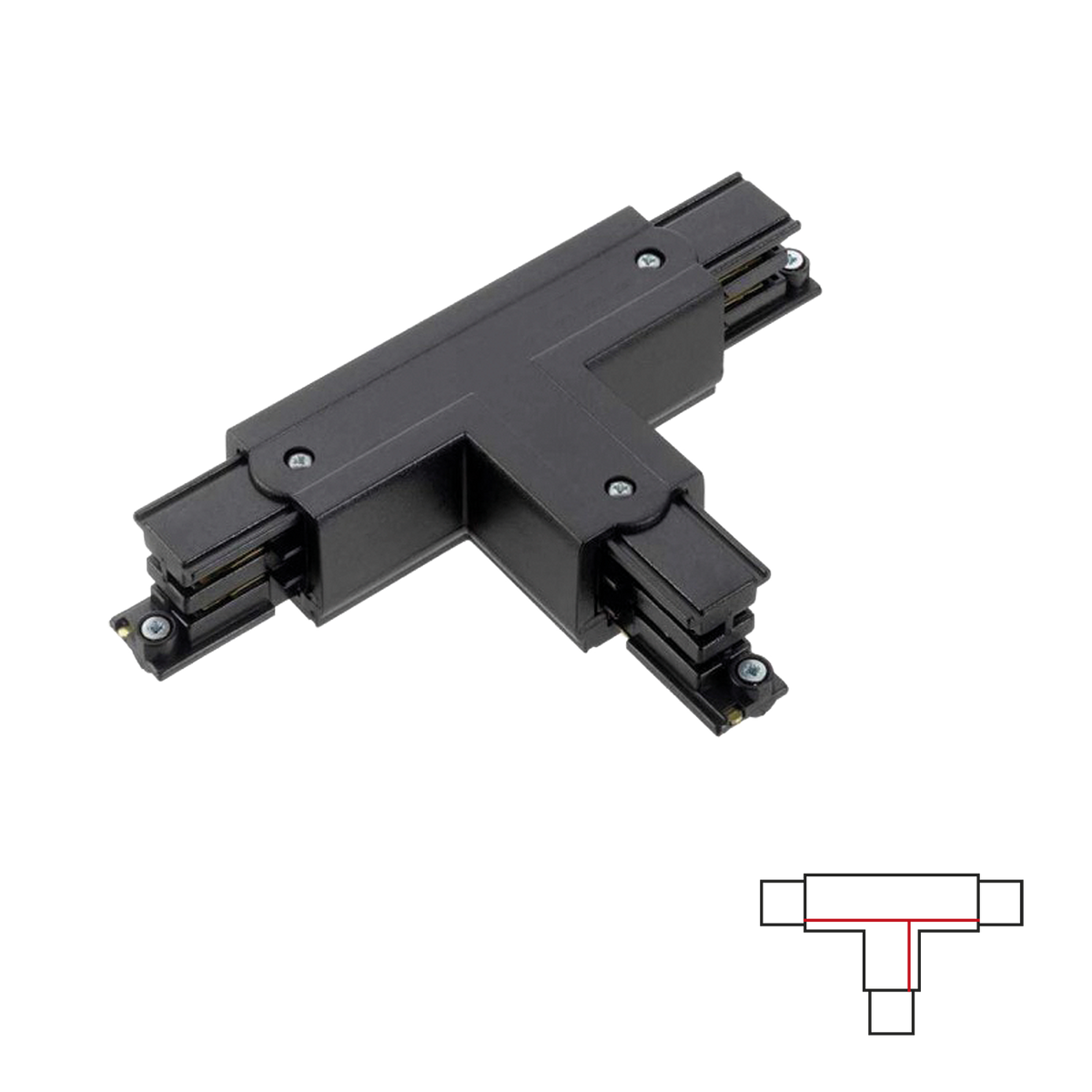 3-PHASE TRACK T JOINT - BLACK Left-2 Circuit Accessoires