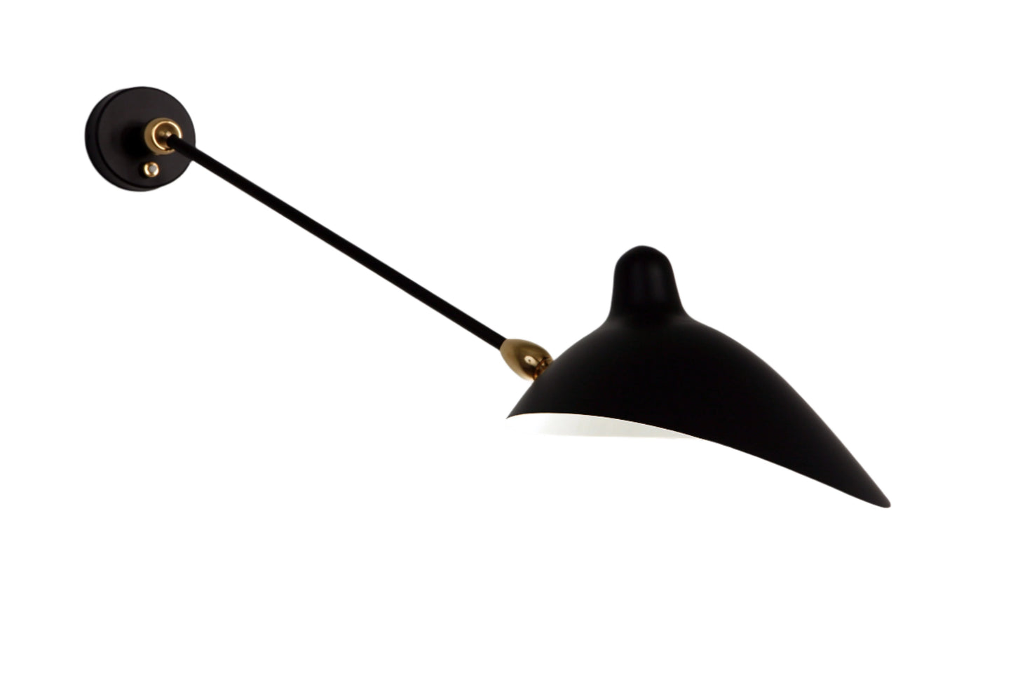 Applique 1 bras droit double rotule Noire