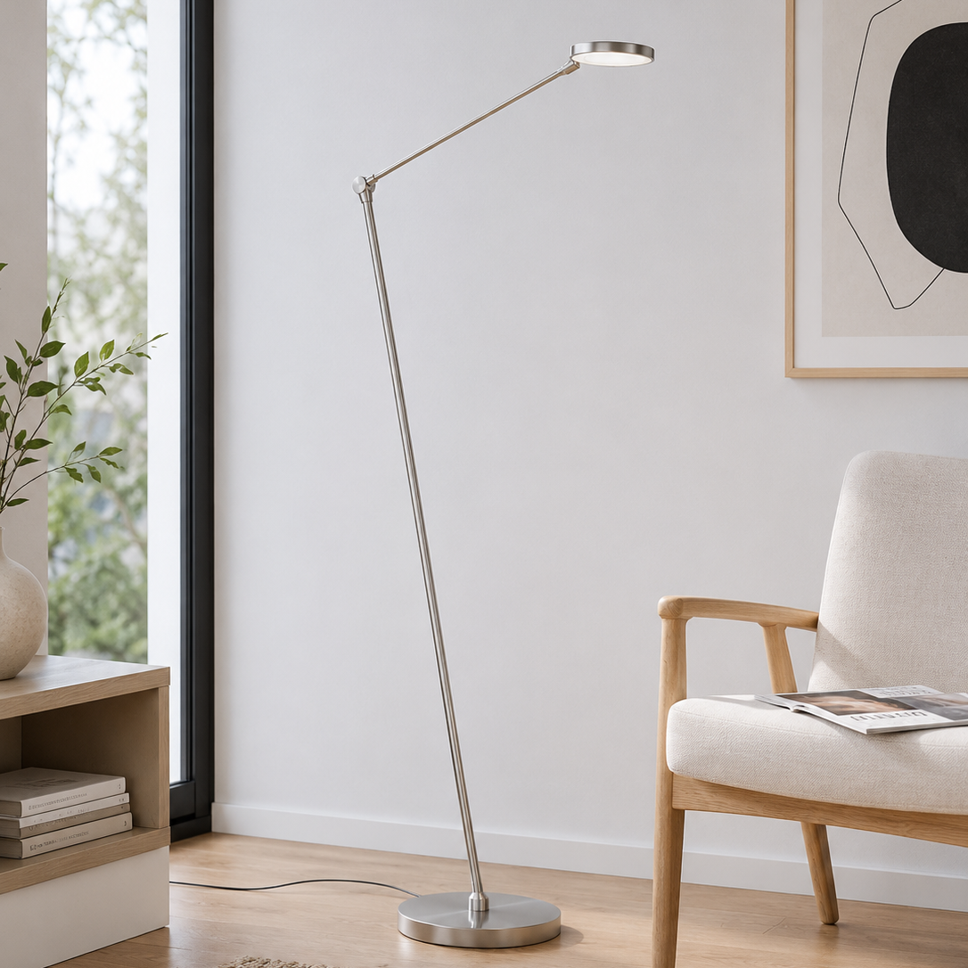 Thea S Lampadaires LED Nickel