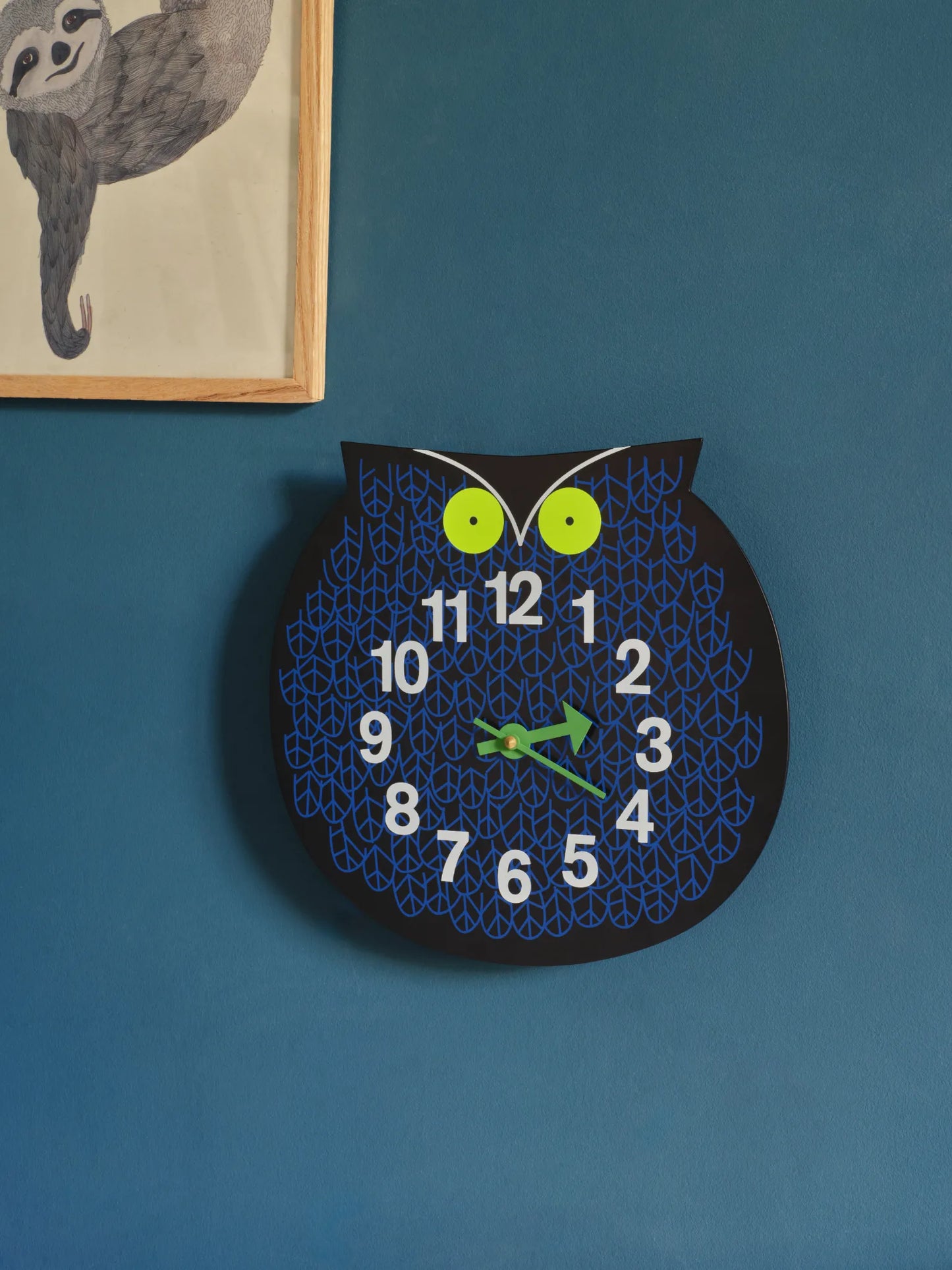 Horloge Zoo Timers Omar Le Hibou Noir Bleu