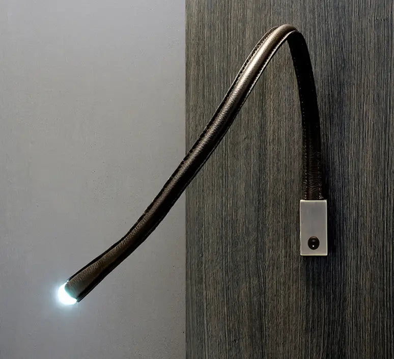 Flexiled 90cm Cuir base Nickel avec interrupteur Appliques LED