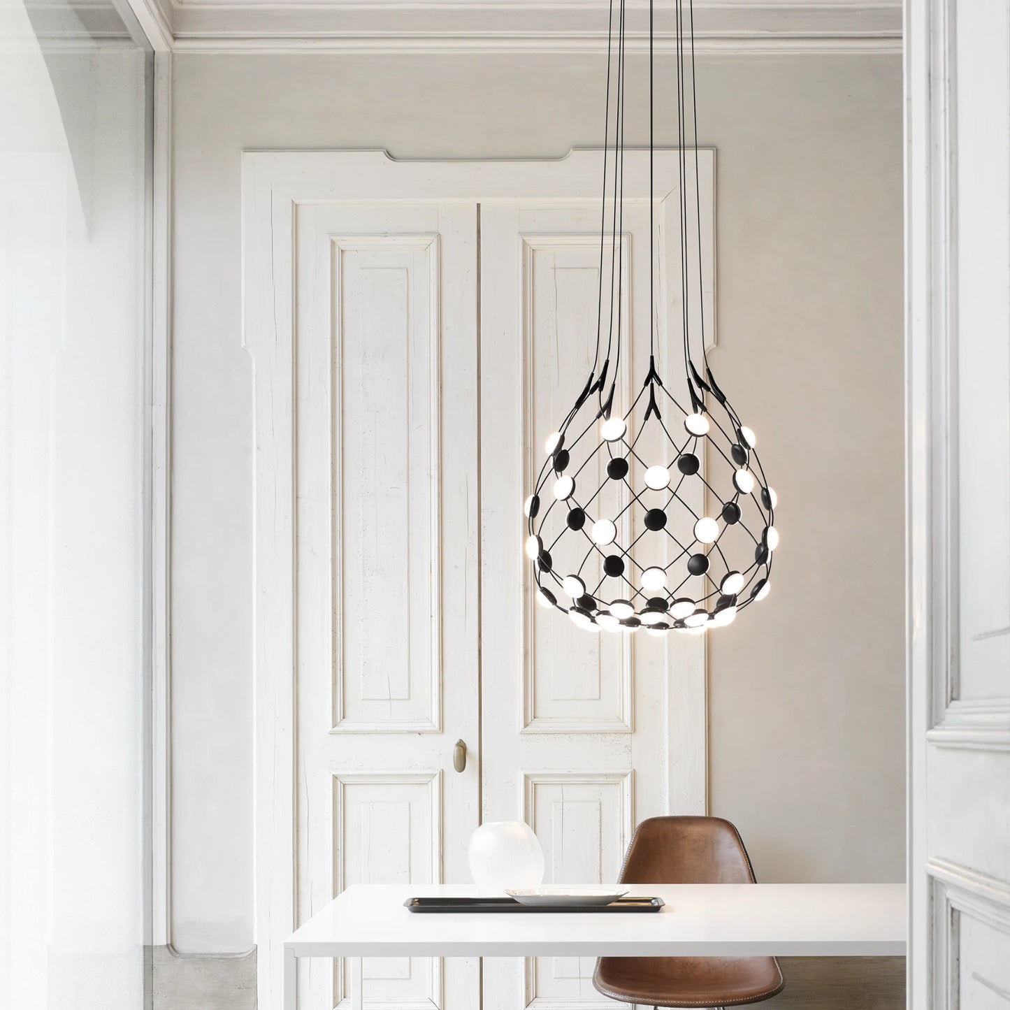 Mesh Ø 55cm LED Suspensions Noir