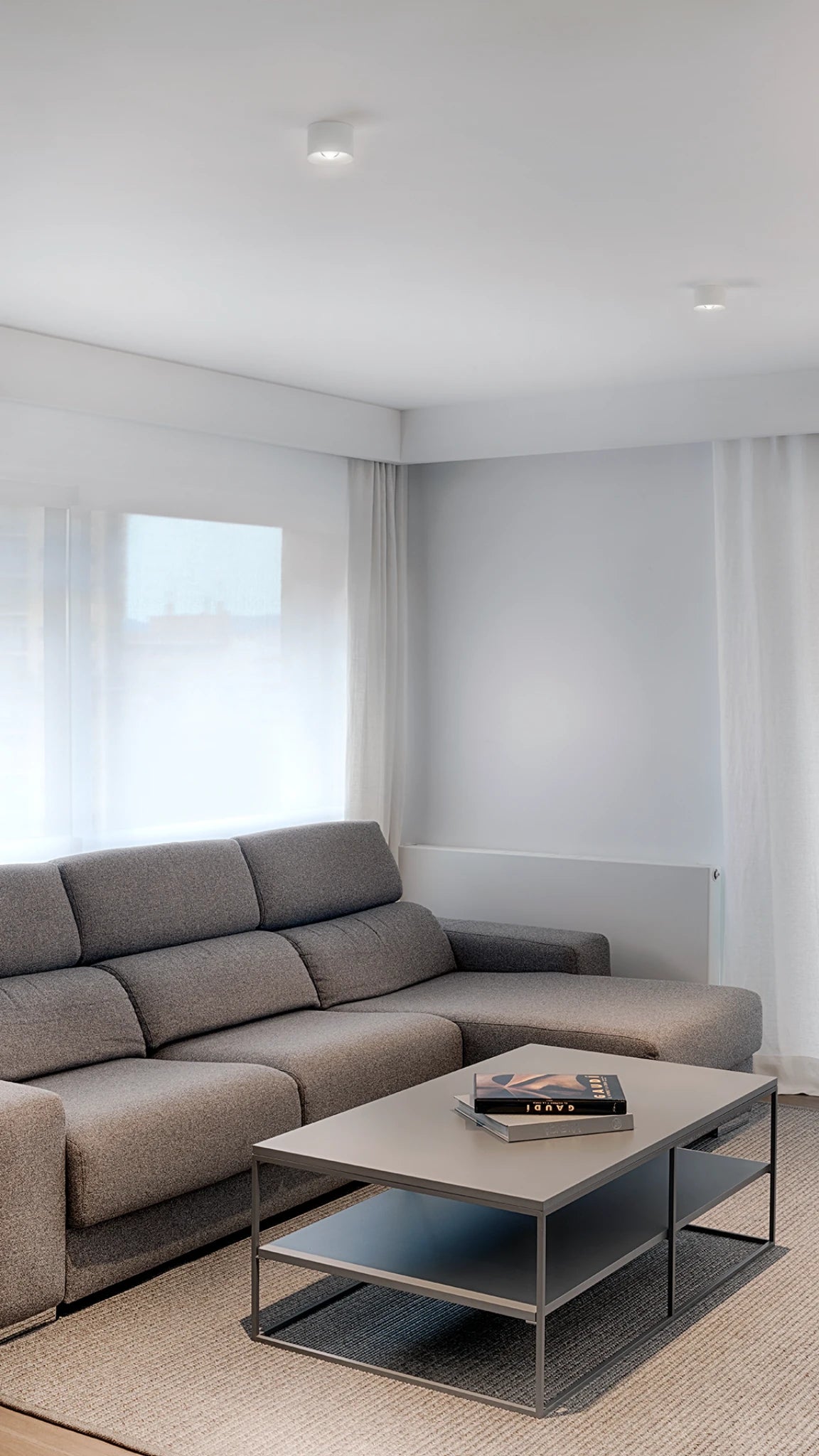 Puck L Spots LED blanc texturé