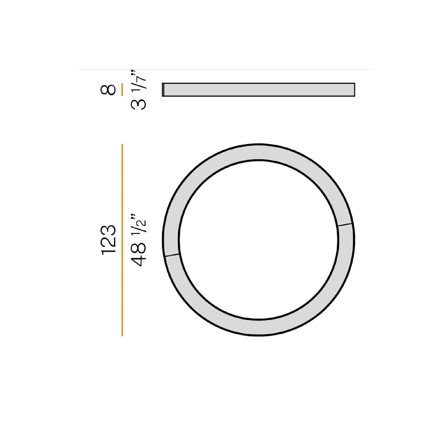 Silver Ring 120cm Appliques Plafonniers