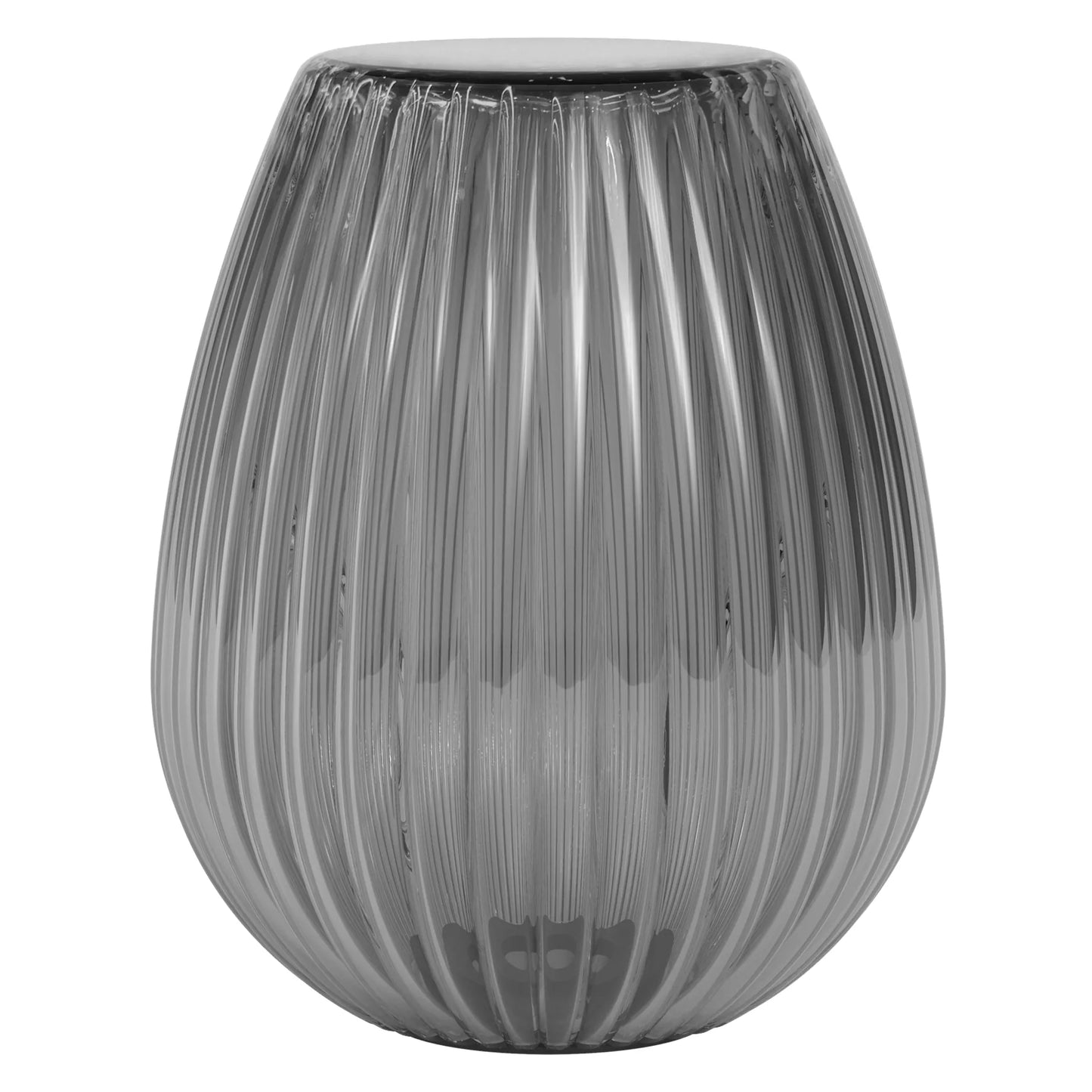 Tacoma Tulip Ribbed Glass Fumé Verres Accessoires