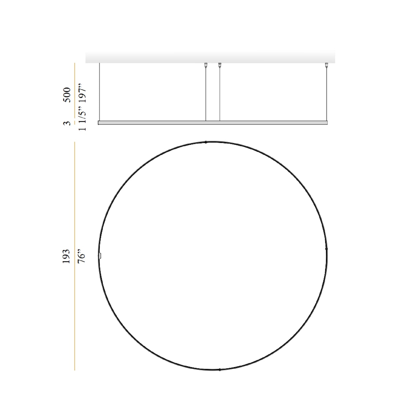 Zero Round 200cm 2700k Suspensions