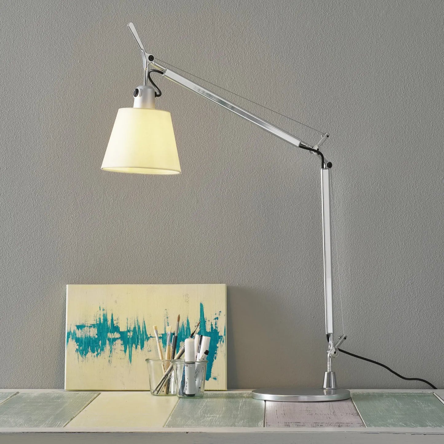 Tolomeo basculante Lampes de bureau diffuseur parchemin E27
