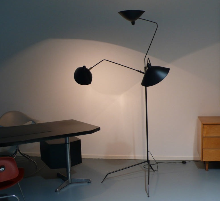 Lampadaire 3 bras Noir