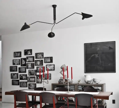 Plafonnier 3 bras pivotants Noir