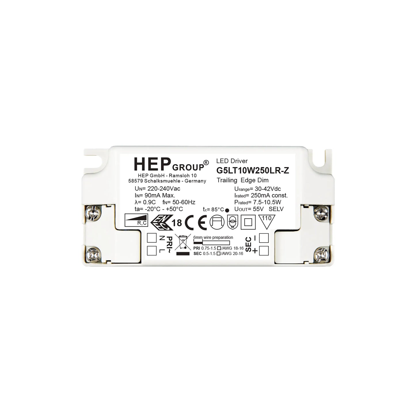 LED Driver CC 250mA 10.5W Phase Dim IP20 Accessoires