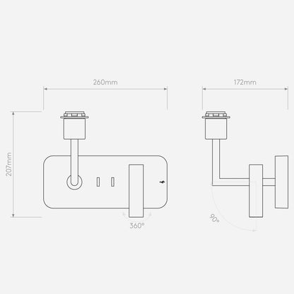 Side by Side Grande USB IP20 Liseuses