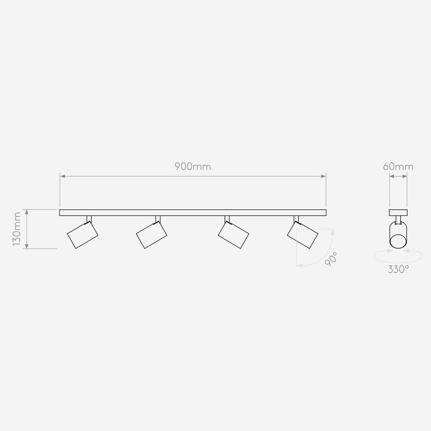 Ascoli Four Bar IP20 Spots