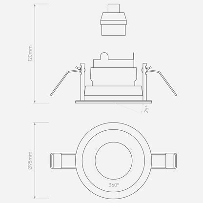 Pinhole Slimline Round Adjustable Fire-Rated Intérieur IP20 Spots