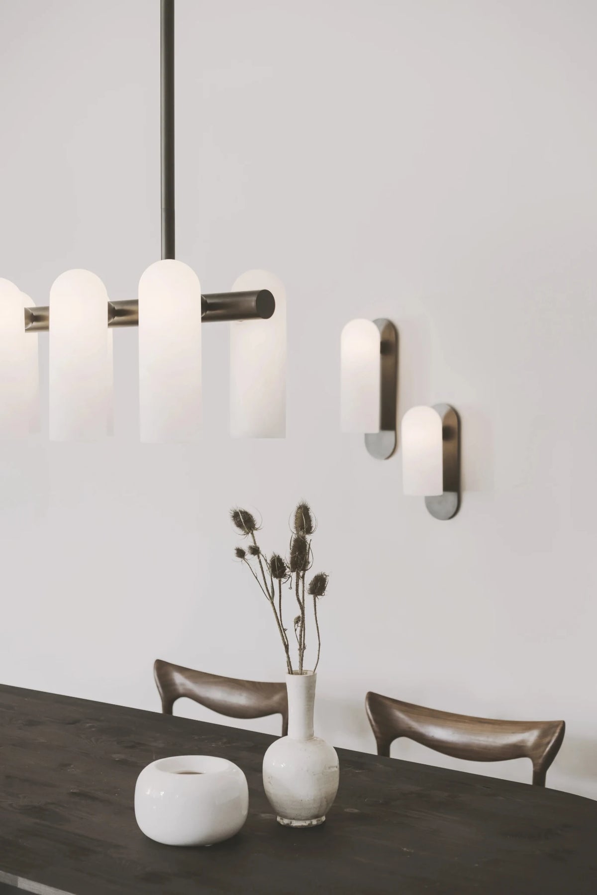 Odyssey Linear Chandelier SM Opale mat Suspensions