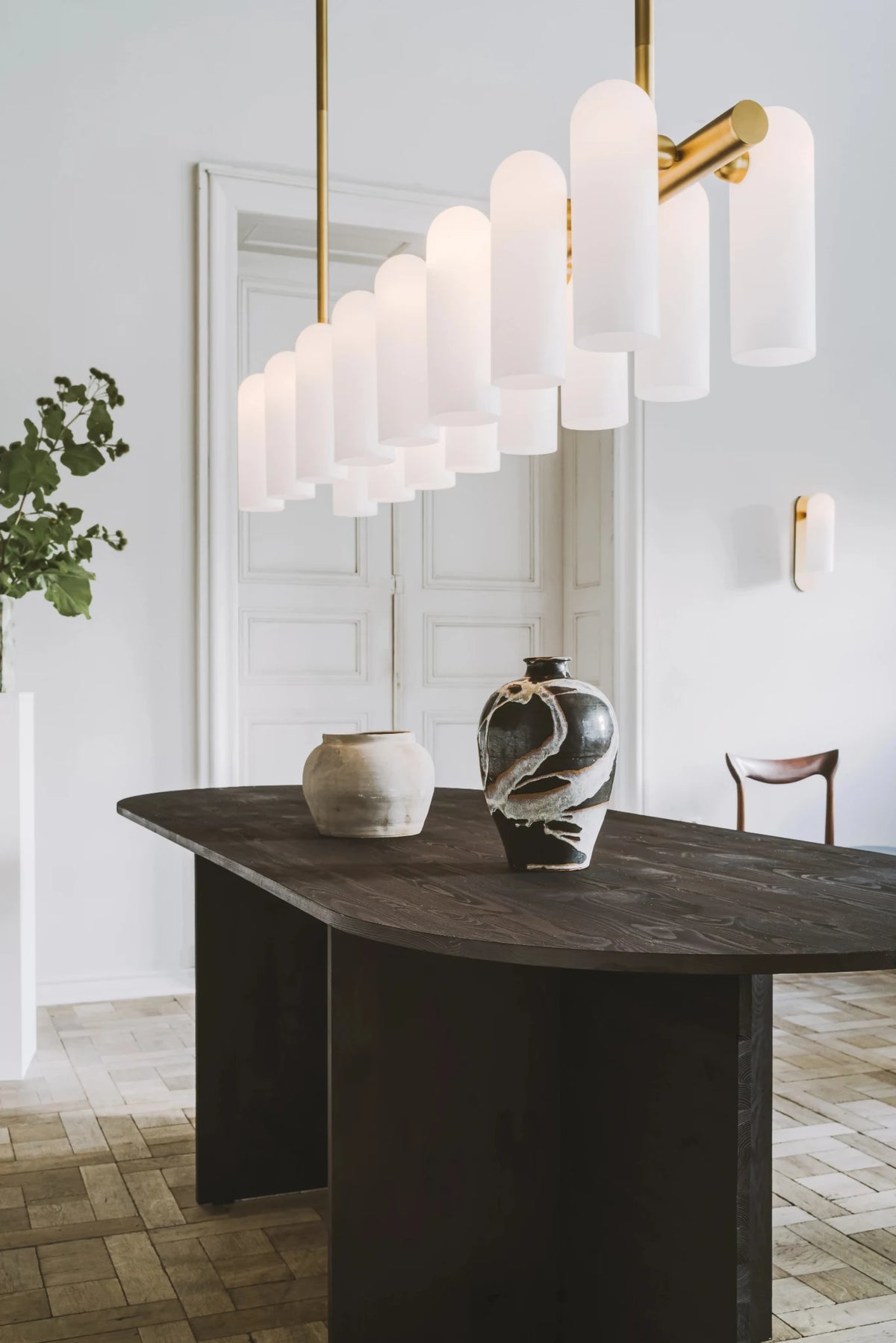 Odyssey Linear Chandelier LG Opale mat Suspensions