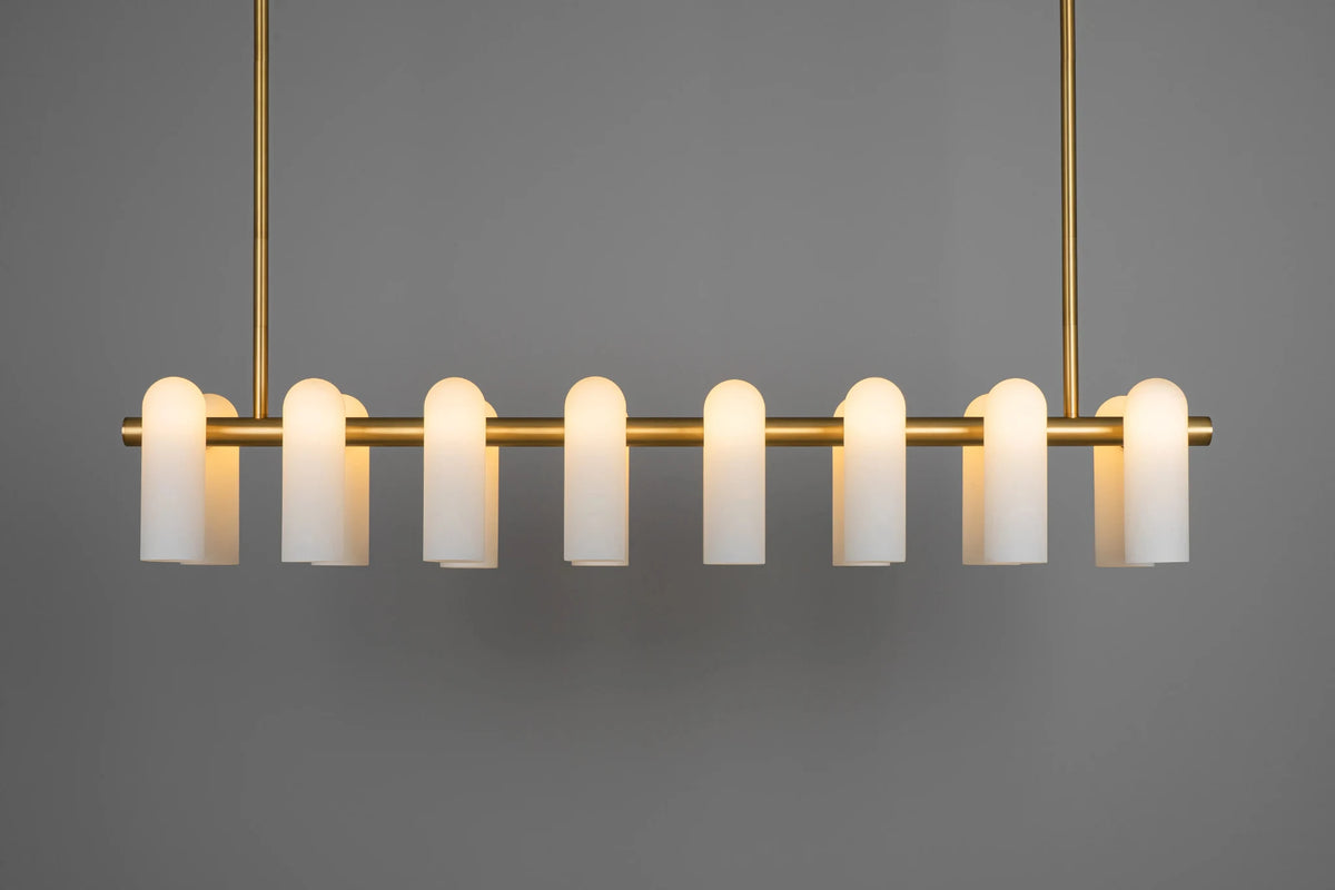 Odyssey Linear Chandelier LG Opale mat Suspensions