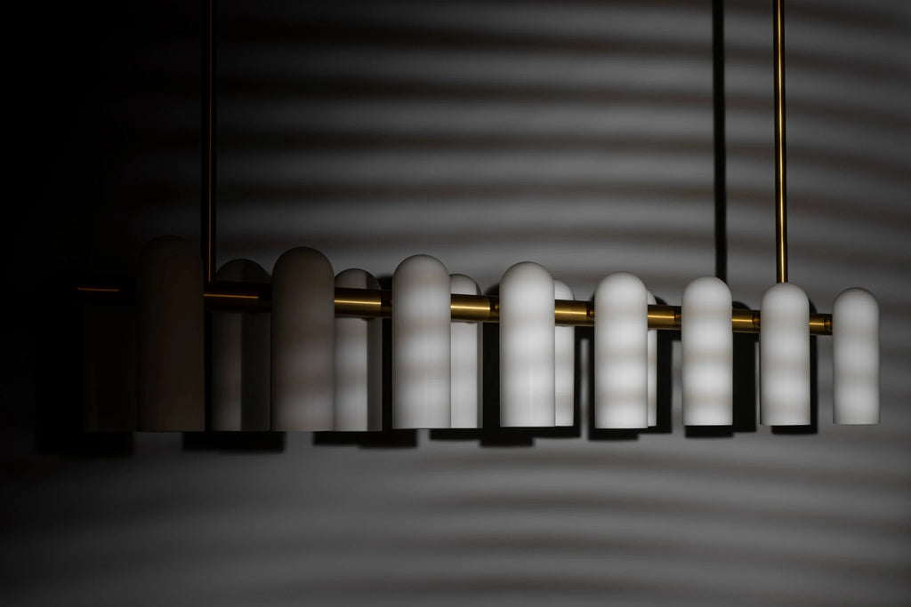 Odyssey Linear Chandelier LG Opale mat Suspensions