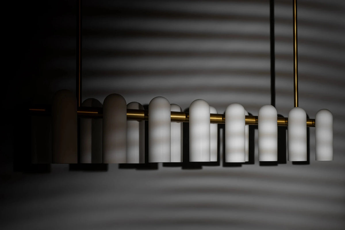 Odyssey Linear Chandelier LG Opale mat Suspensions