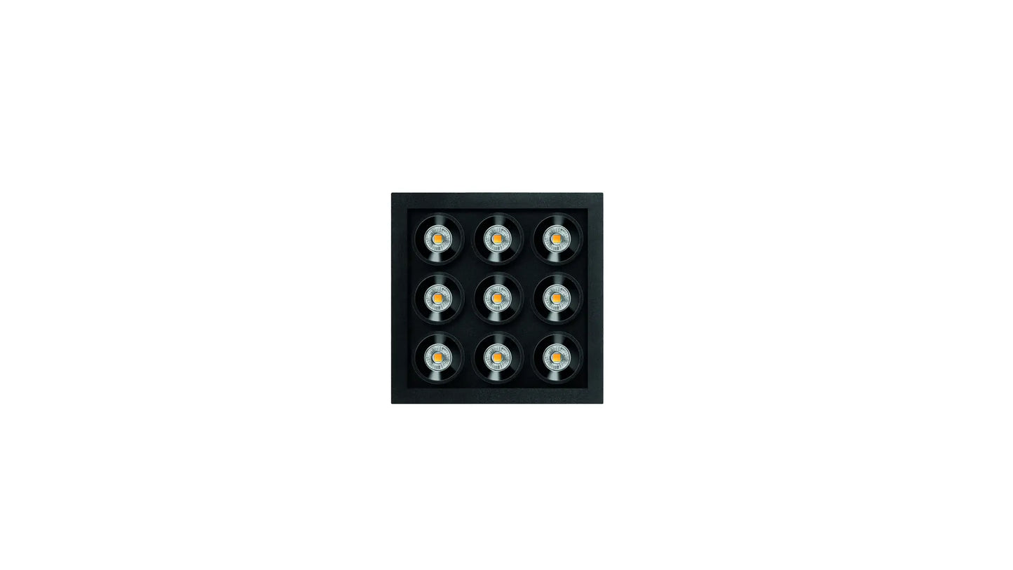 Black Foster Micro Recessed 3X3 Dim Push 3000K Spots encastrés