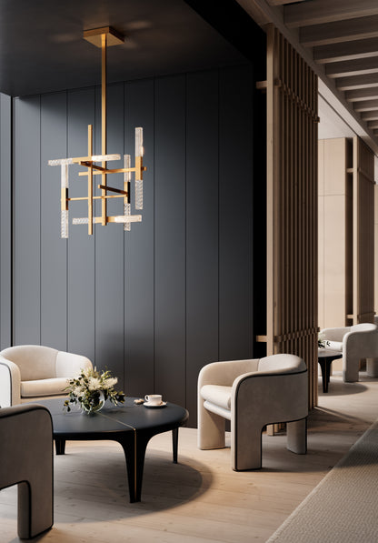 Mikado H. 120cm Suspensions Laiton satiné