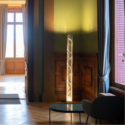 Grande Colonne Spirale Lampadaires LED Argent