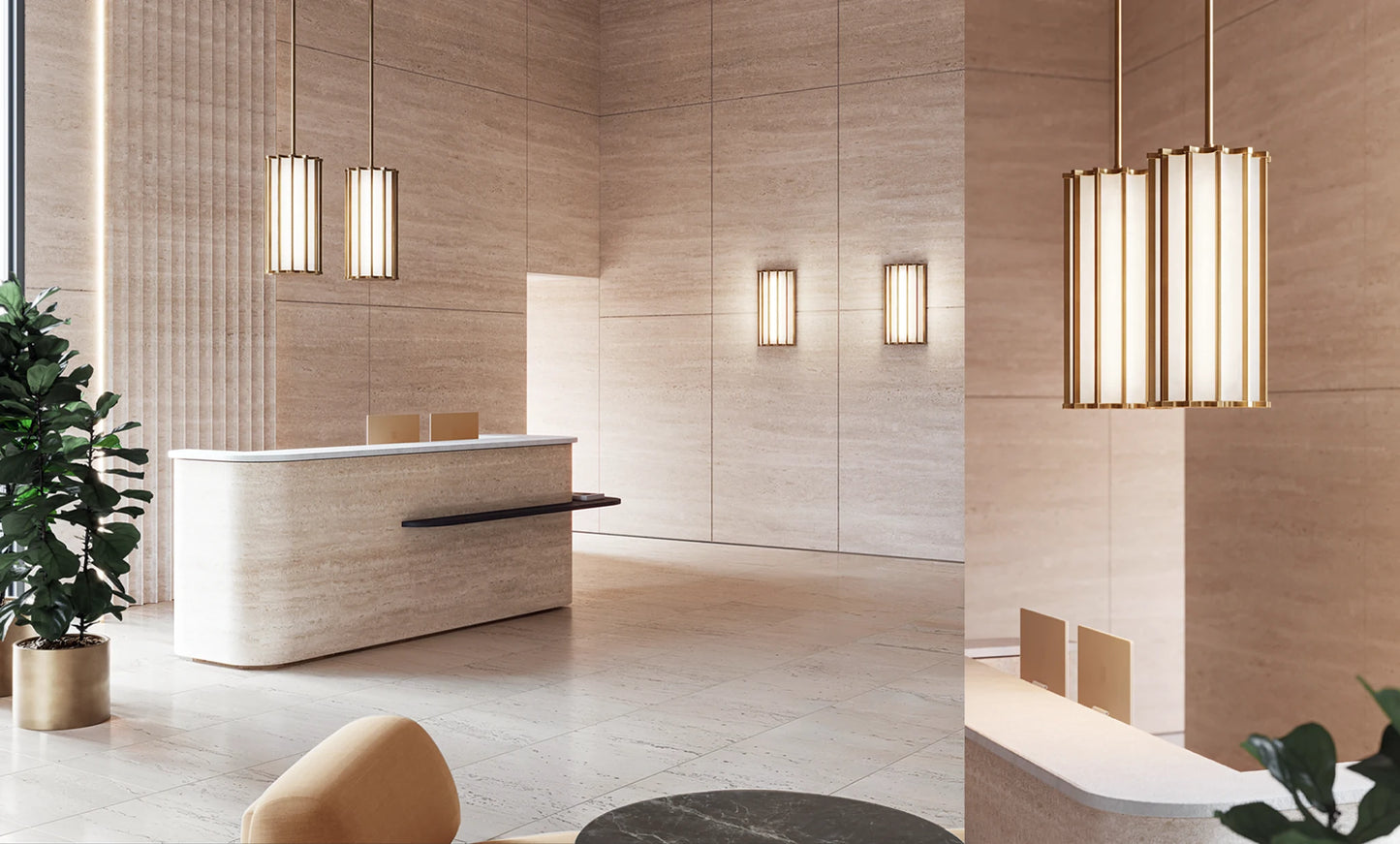 Roma base travertin Lampadaires