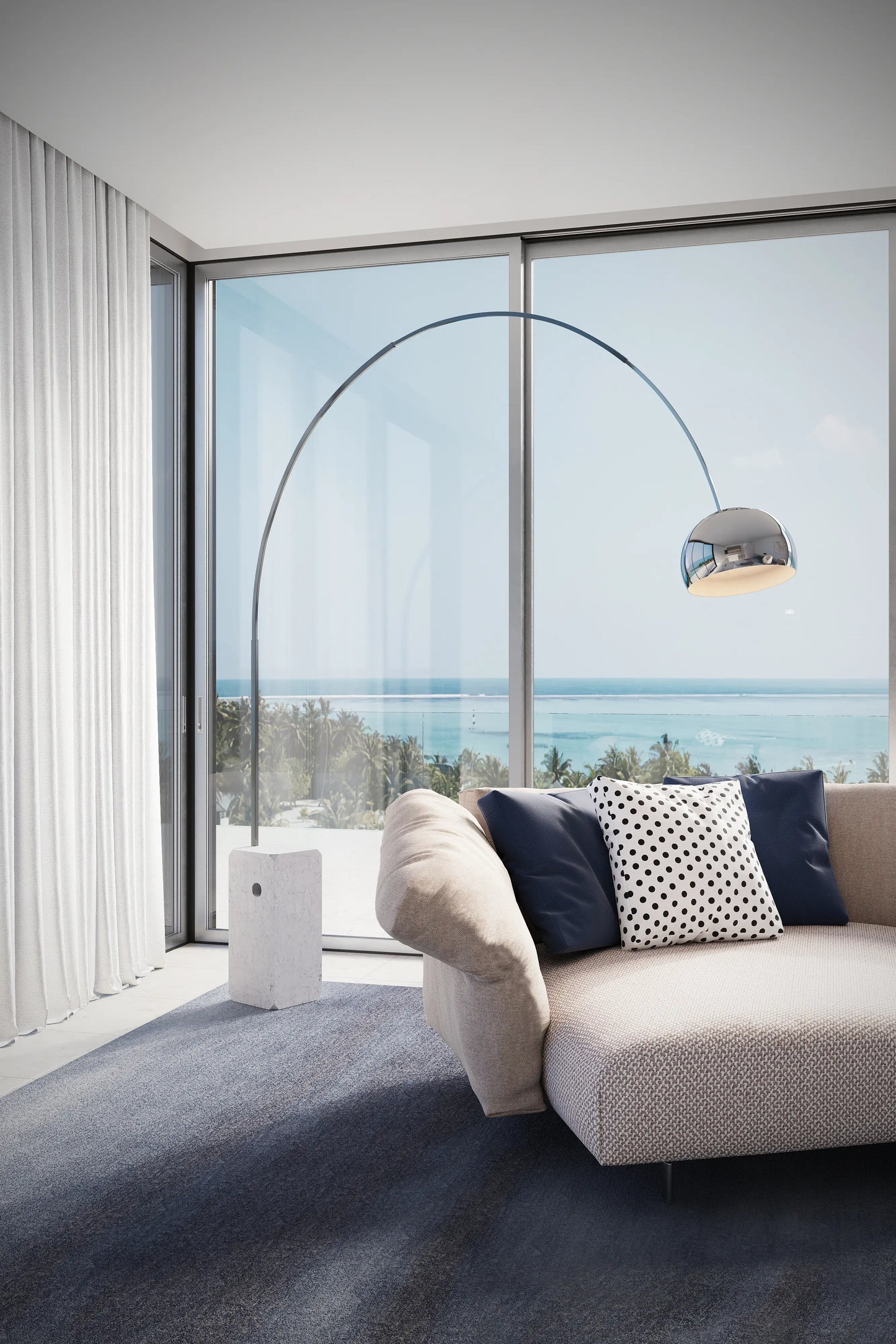 Arco Lampadaires Argent LED