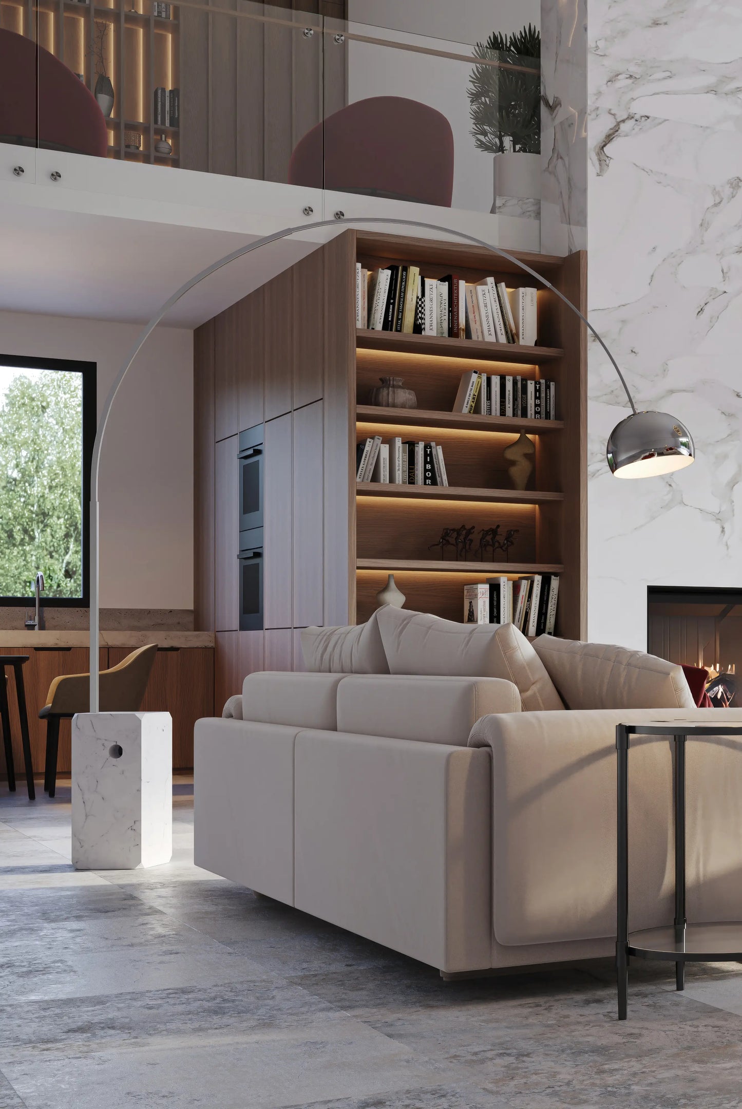Arco Lampadaires Argent LED