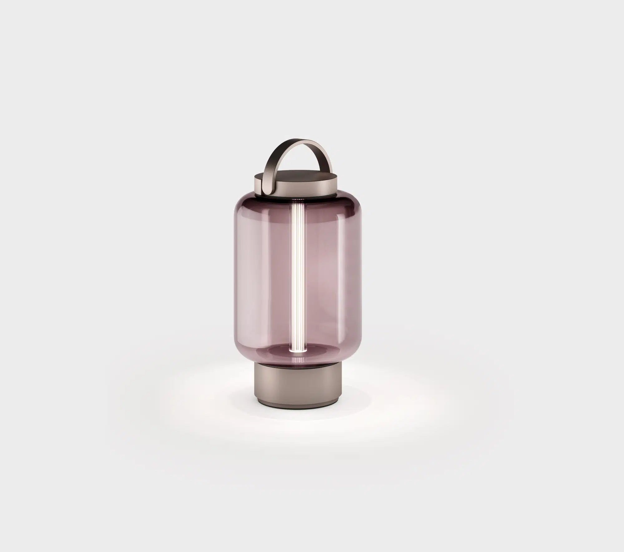 Bronze brillant & verre rose
