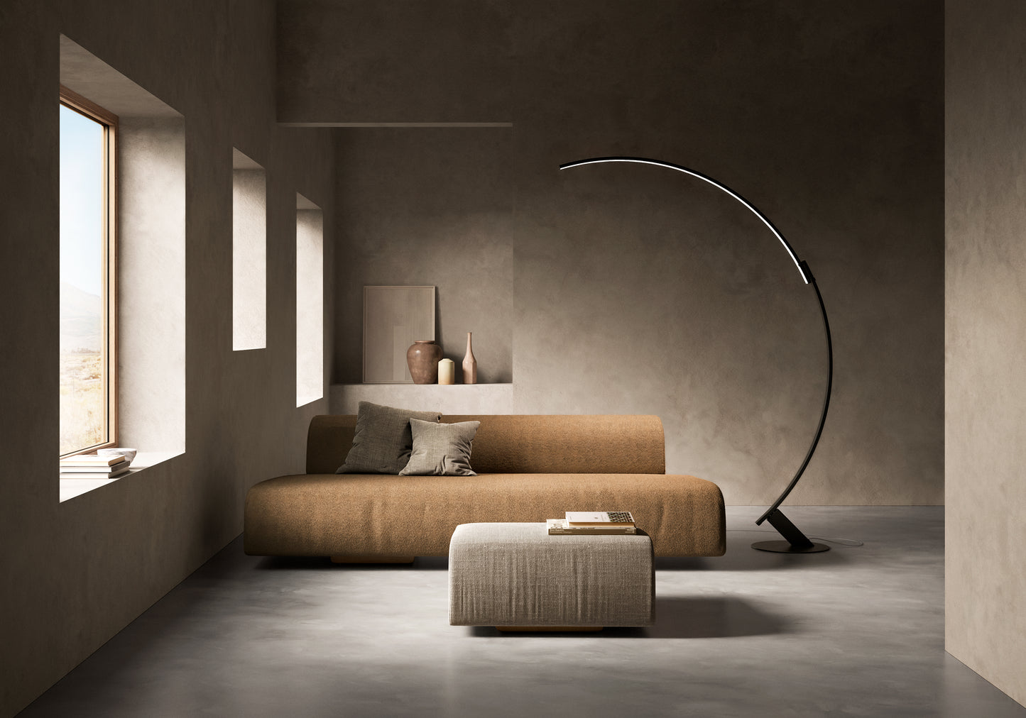 Kyudo Lampadaires LED noir dans un salon