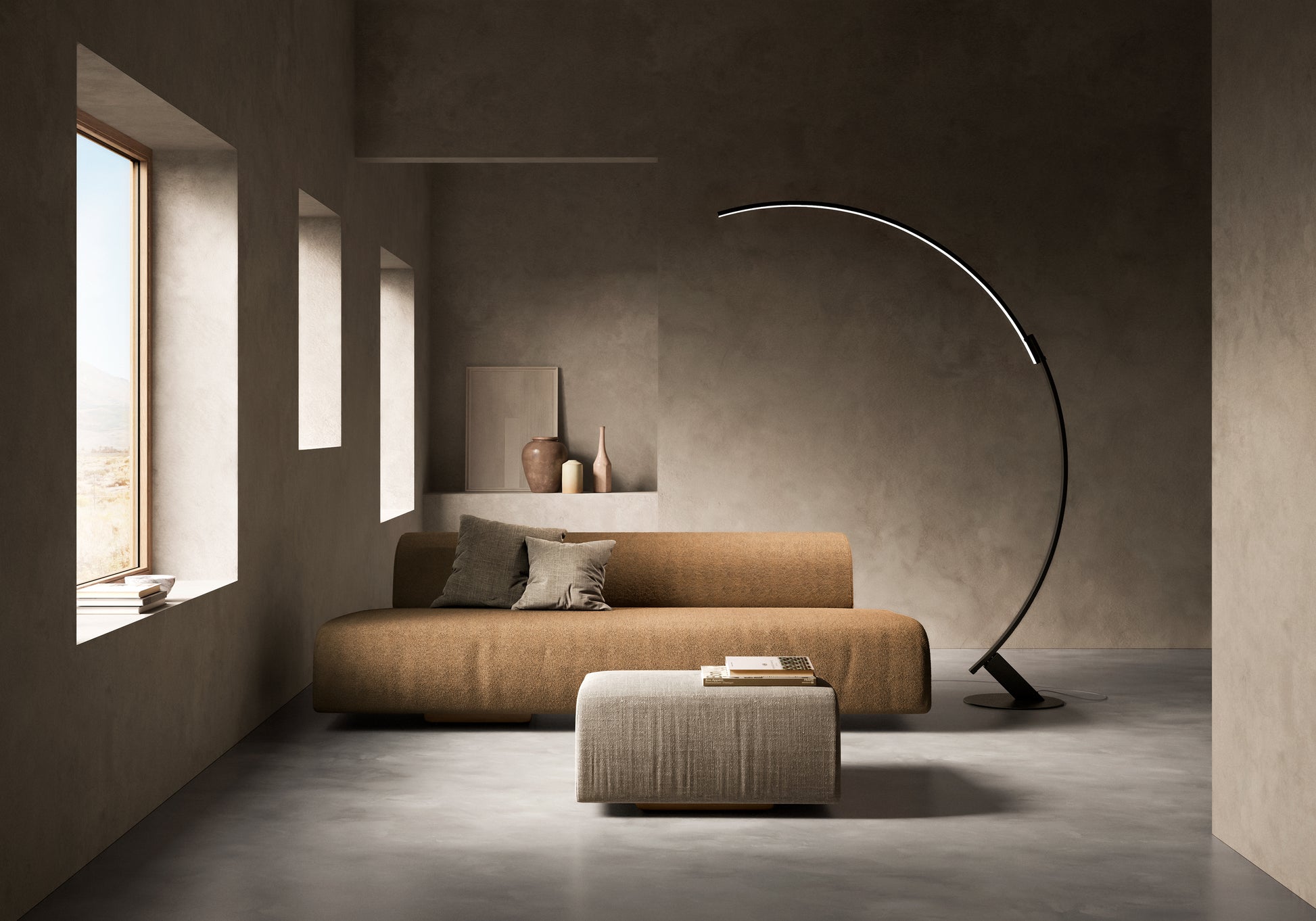 Kyudo Lampadaires LED noir dans un salon