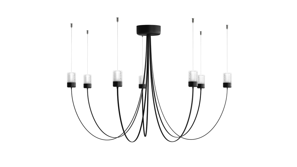 Gravity Chandelier 7 Lustres LED Noir