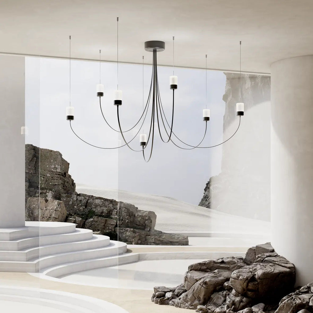 Gravity Chandelier 7 Lustres LED Noir