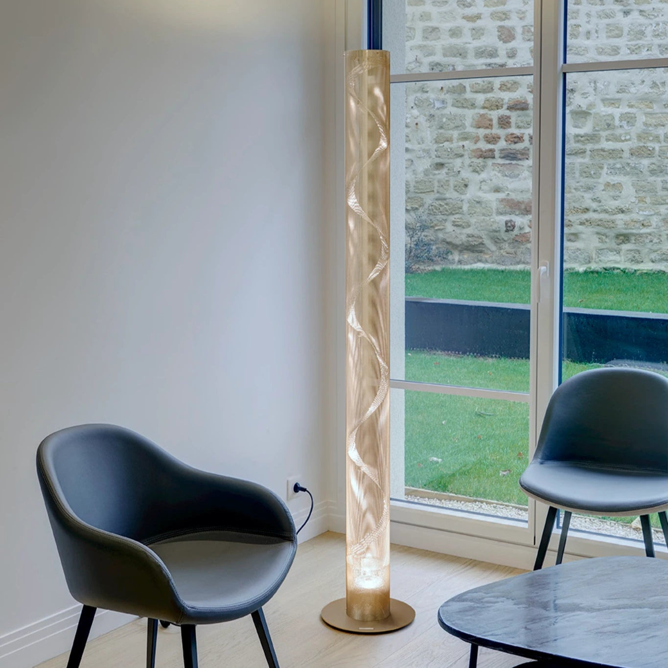 Grande Colonne Spirale Lampadaires LED Argent